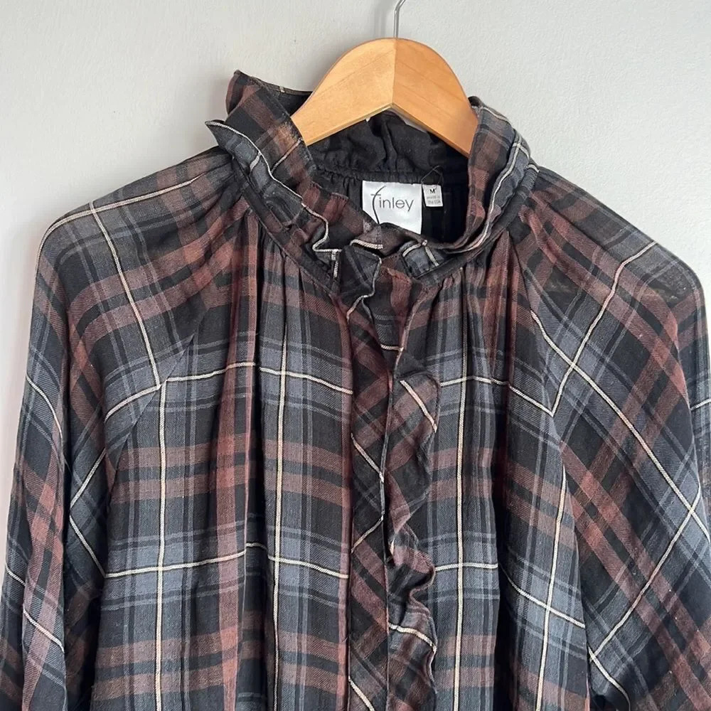 Finley plaid cotton long sleeve button down shirt - Picture 3 of 12